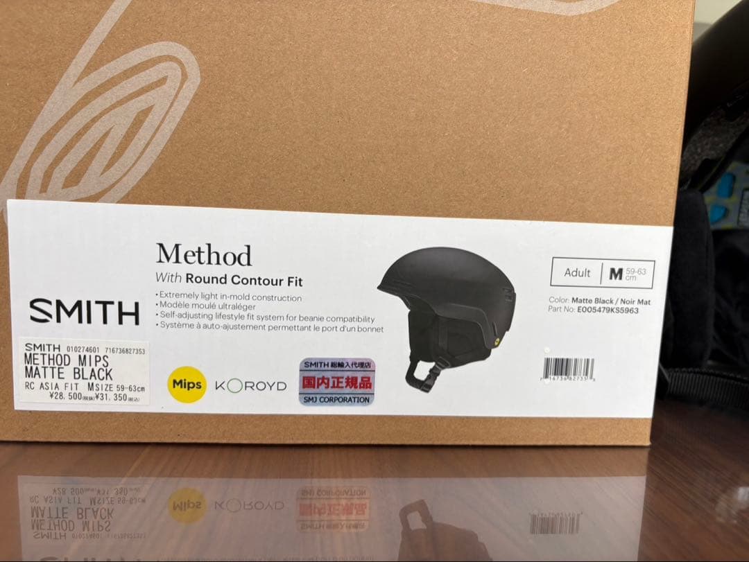 SMITH メソッド MIPS ヘルメット M Asia Fit 黒 未使用