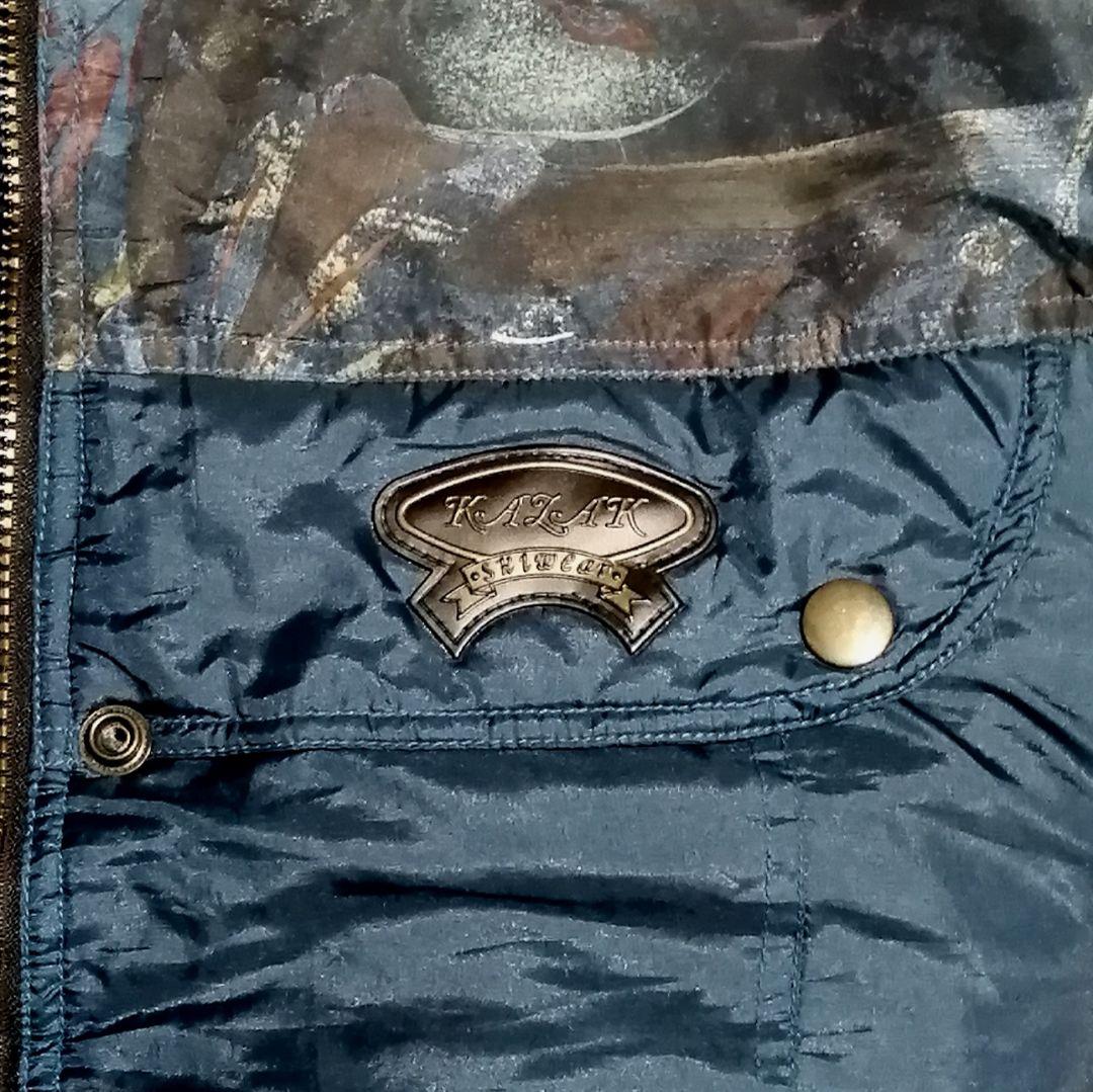 【美品】KALAK SKIWEAR リアルツリーカモ スキーウェア 紺 XL