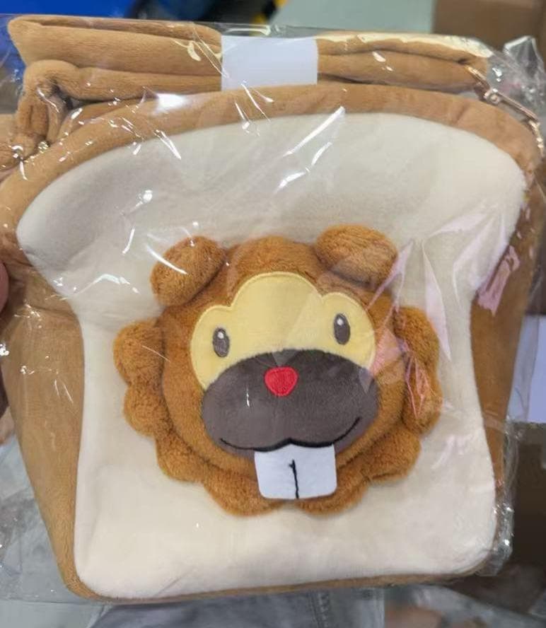 中国ポケモン限定 ビッパ食パン ぬいぐるみ ショルダーバッグ ③