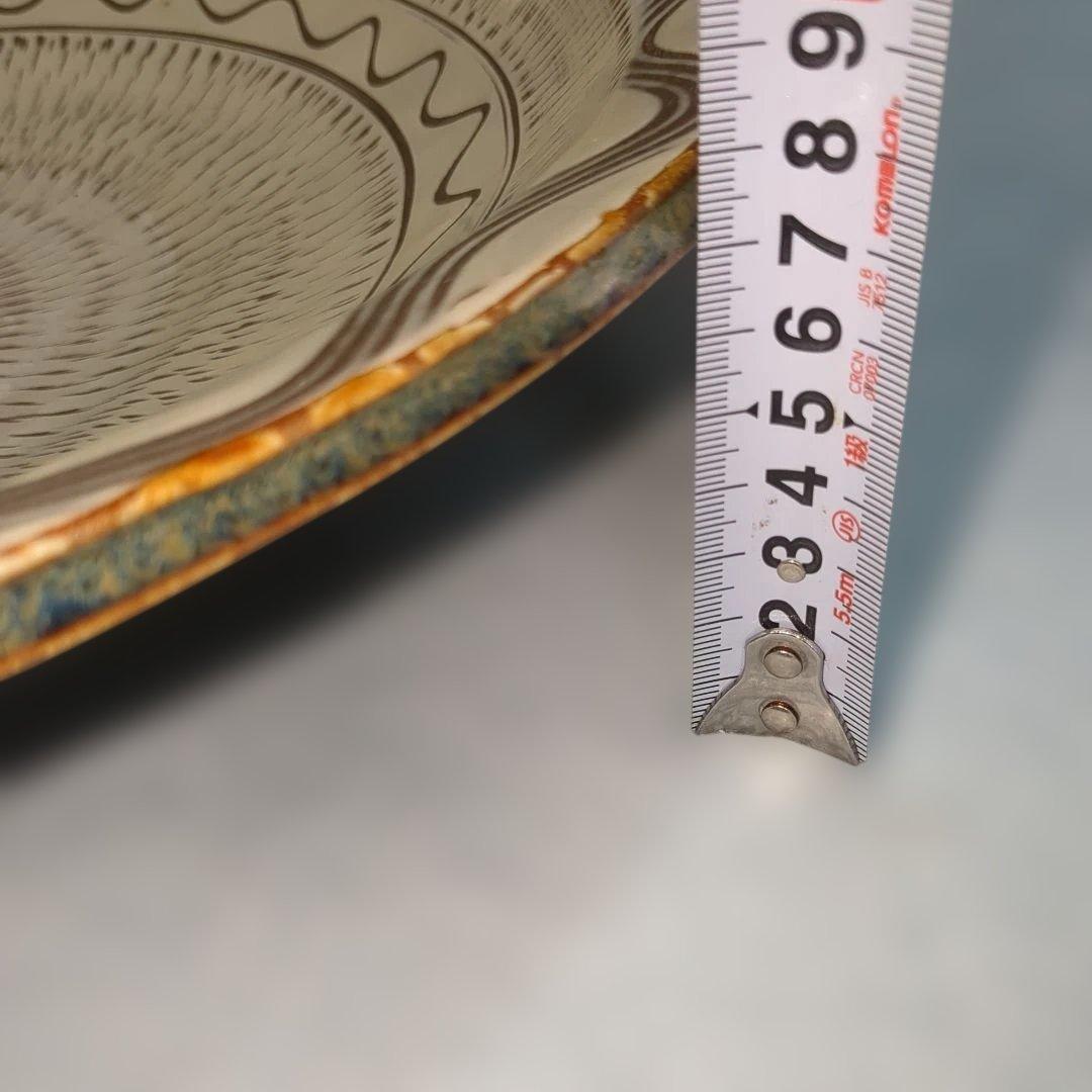 小鹿田焼　大皿　飛び鉋　直径約39cm　民藝