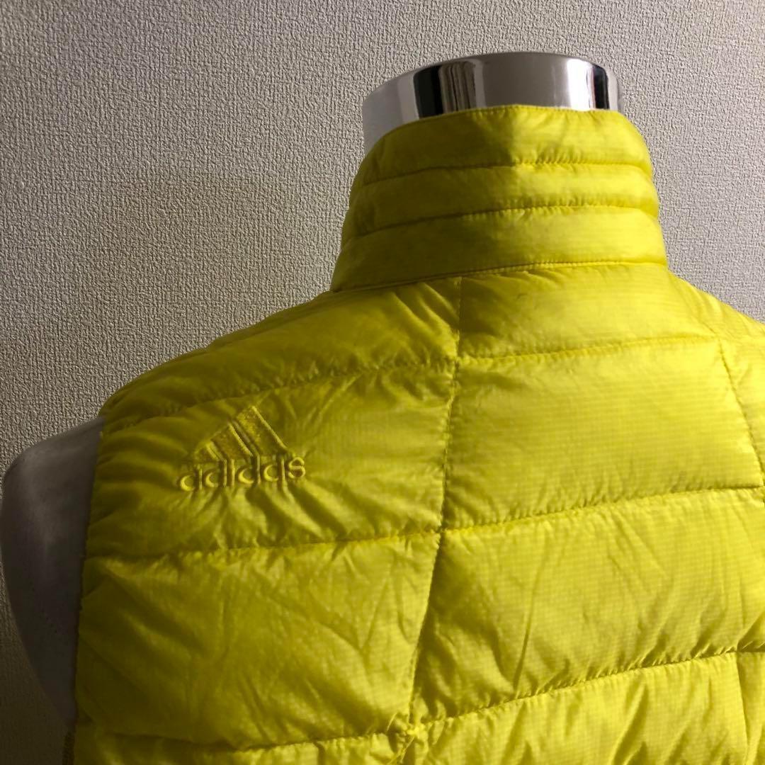 美品 アディダスゴルフ ダブルジップ ダウン ベスト イエロー Mサイズ