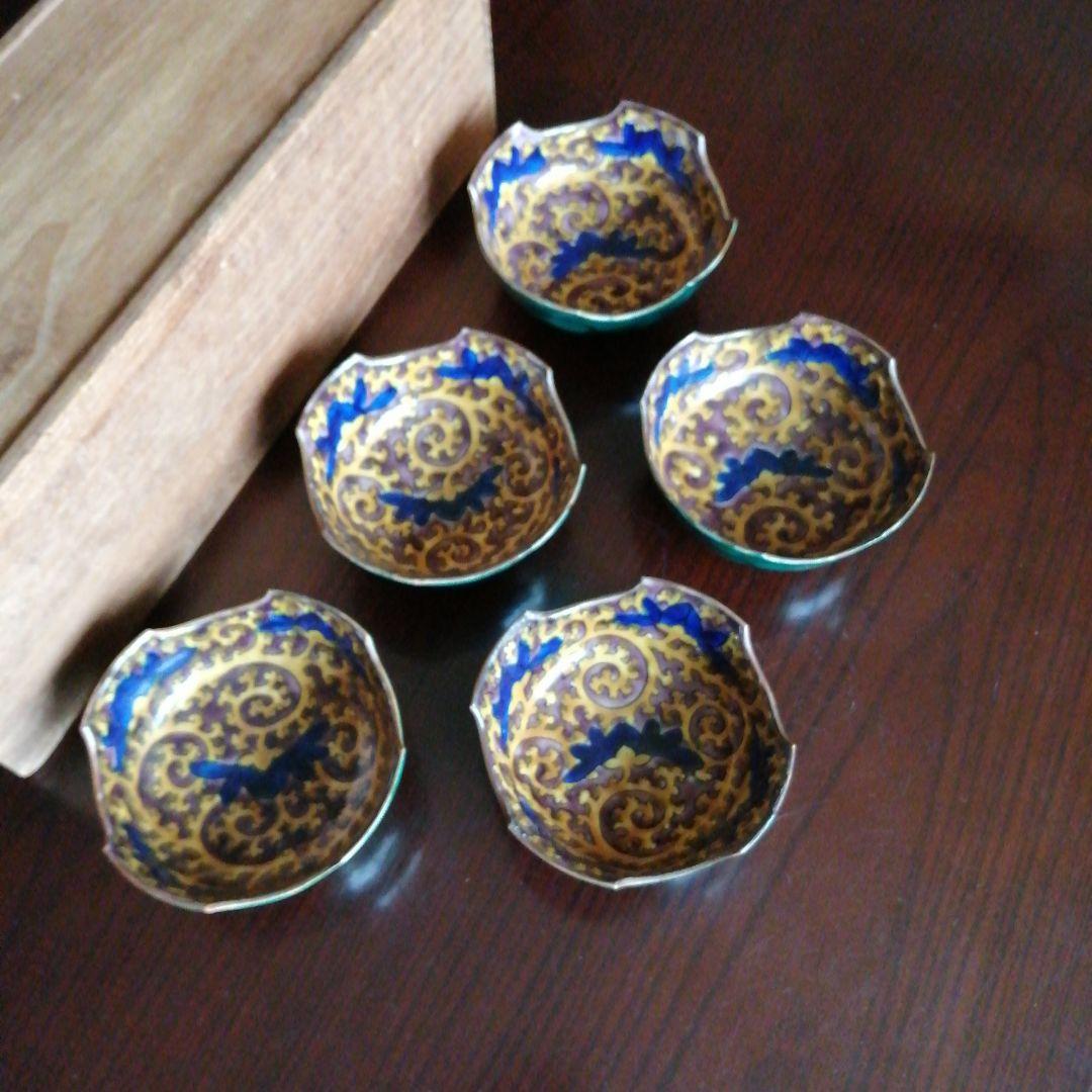 九谷焼　吉田屋蛸唐草向付　5客　12cm　江戸後期