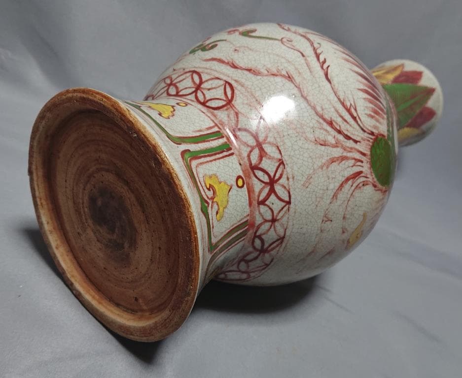 明　萬歴年間　（1573～1619）　五彩色絵鳳凰文瓶　39.6㎝