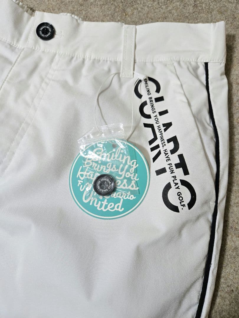 【新品タグ付】CUARTO UNITED♡ロゴ　サイドパイピング　ホワイトパンツ
