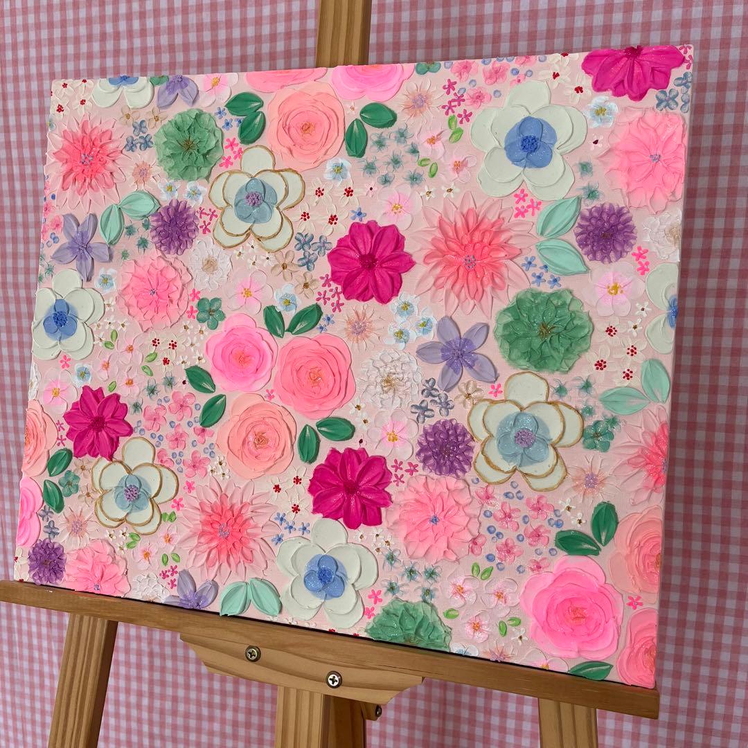 花柄 ピンク ボタニカル フラワーアート 花図鑑 花絵　花柄