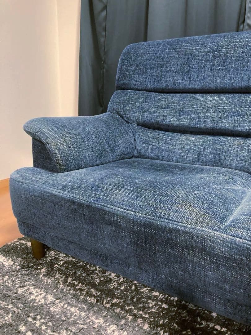 2.5人掛け ファブリックソファ ネイビー　※定価11万8,000円