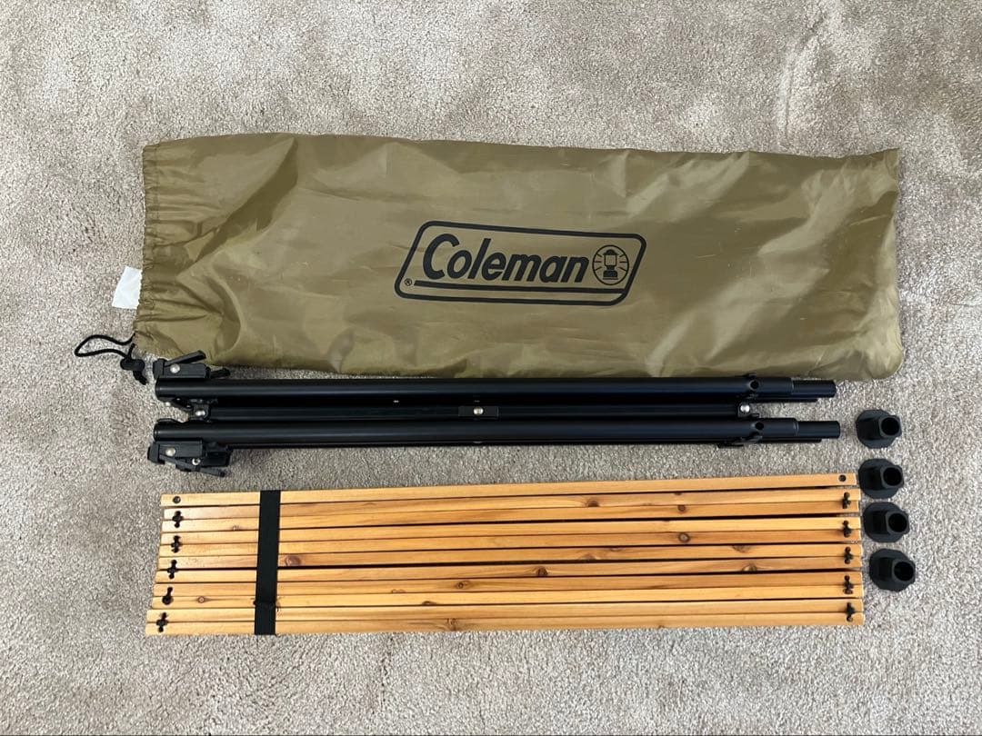 美品　コールマン　ウッドロールテーブル65(AP22)