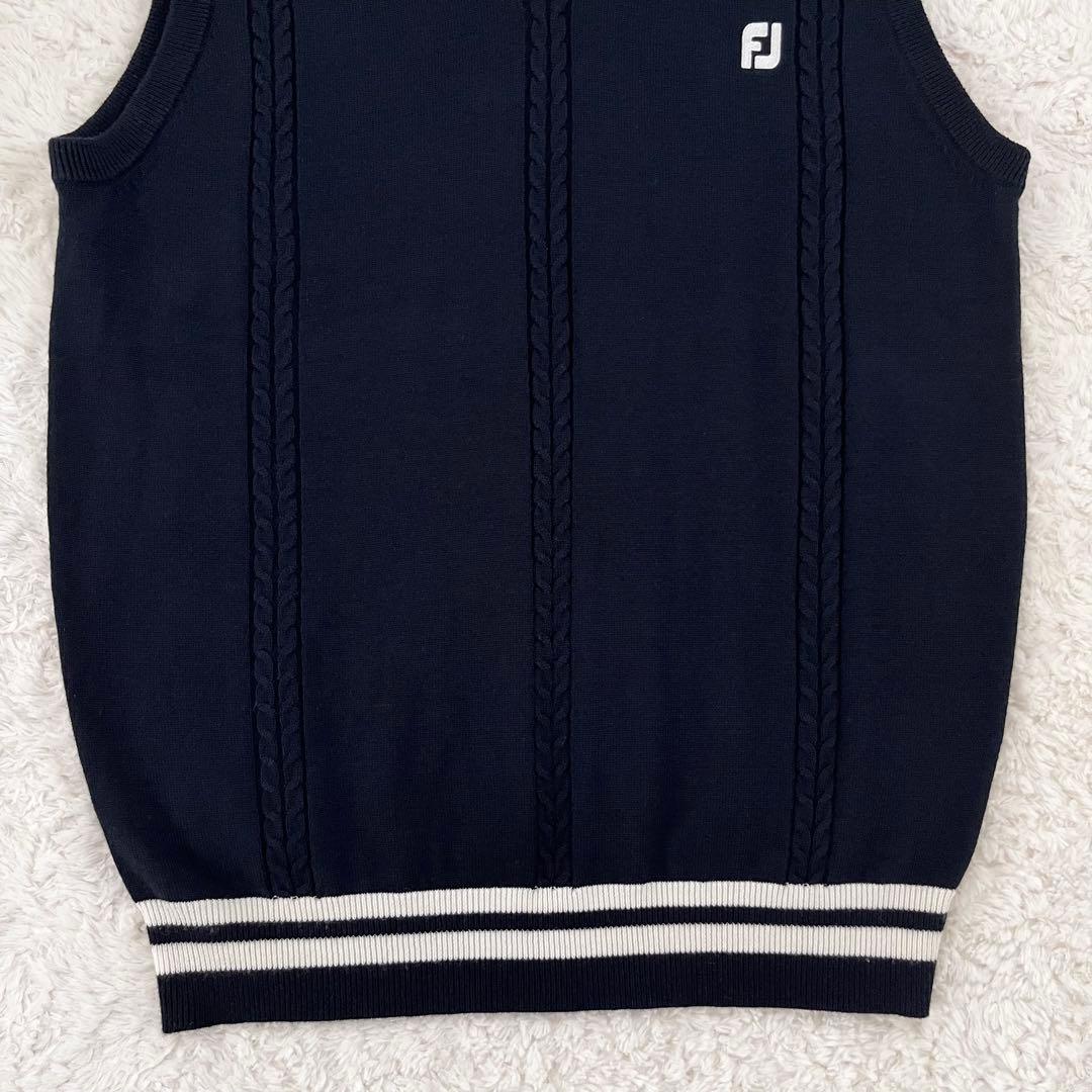 【極美品】 FJ フットジョイ ベスト XL ゴルフ ネイビー