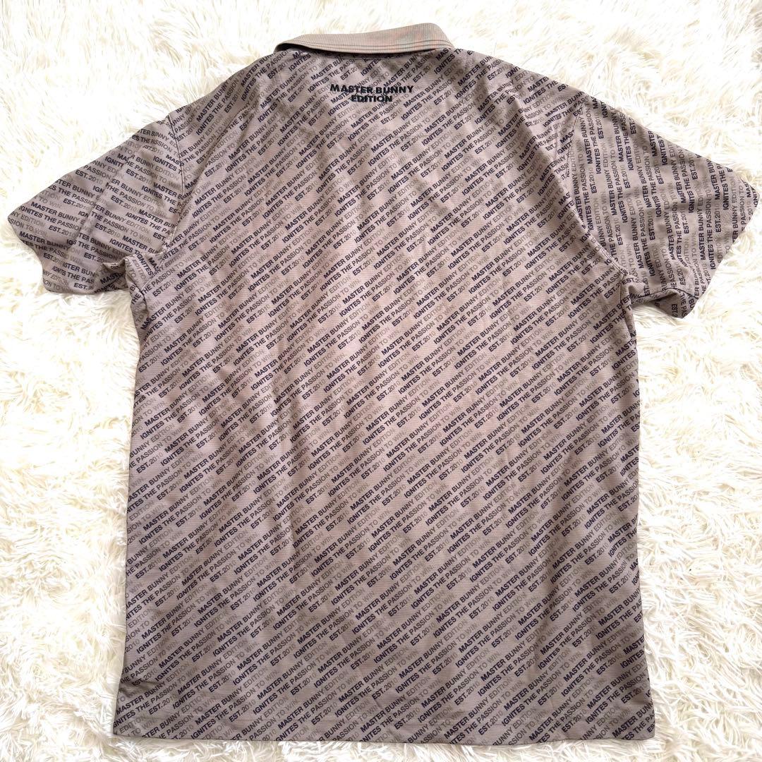 【新品同様】マスターバニーエディション　総柄　ロゴ刺繍　半袖　ポロシャツ　2XL