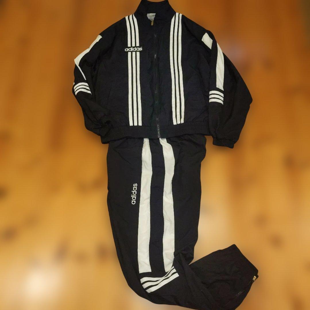 90's adidas ジャージセットアップ 黒/白　アディダス