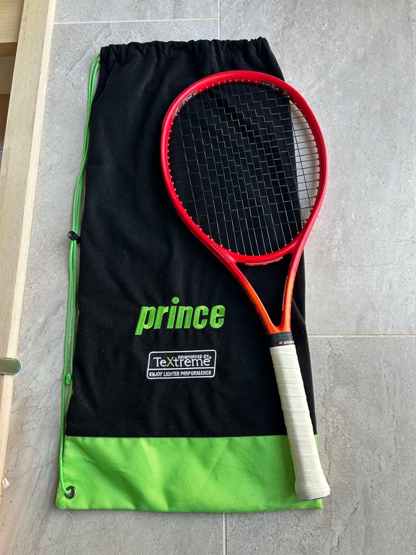 「Prince テニスラケット ケース付き ガット新品 グリップ新品 プリンス」