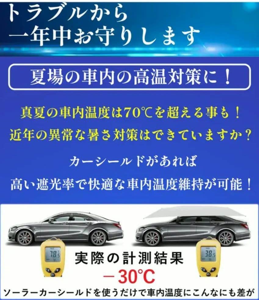 Makuake ソーラーカーシールド&専用スタンド completeセット