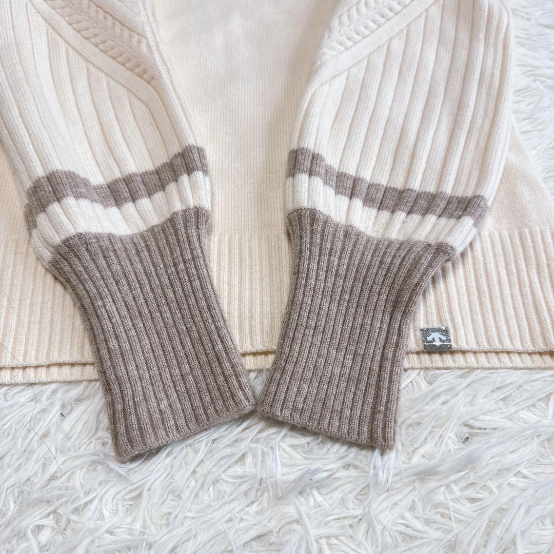 【デサントゴルフリュクス】美品 セットアップ ニット スカート ベージュ M