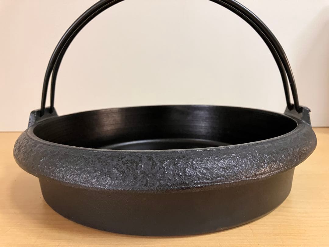 未使用　南部鉄器　工芸鍋元　鋳鉄製 両手鍋 30cm　すき焼き鍋