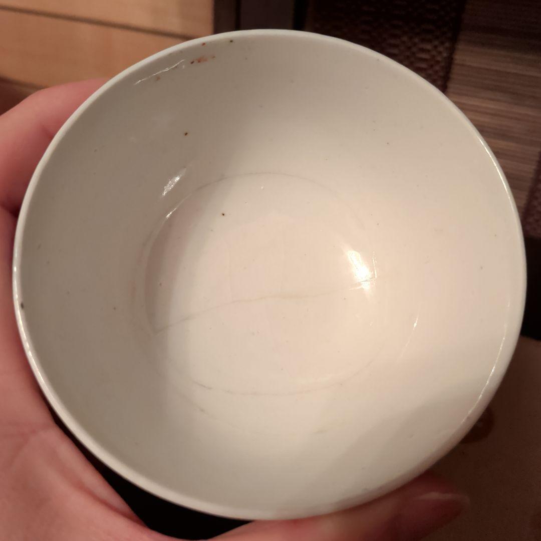 初期赤絵　柿右衛門様式　菊花山水屏風の図　小碗(江戸前期)参考品