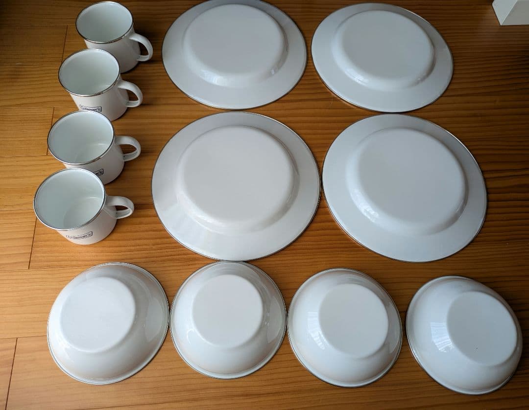 コールマン Coleman 食器セット エナメル 4人分セット 収納ケース付