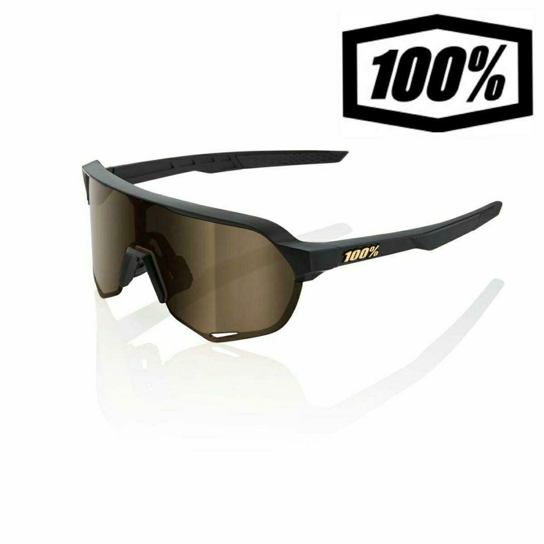100% S2 マットブラック / ゴールドミラー ワンハンドレッド サングラス