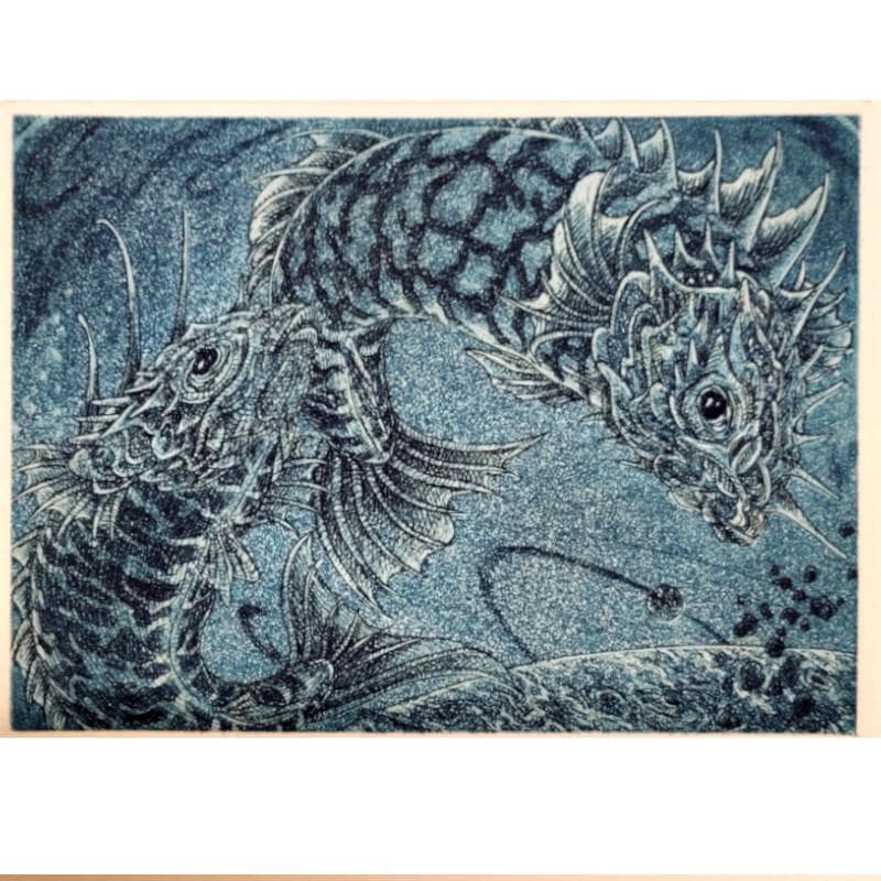 ☆高田京子☆「BRUE WHISPSR」銅版画　新品額！
