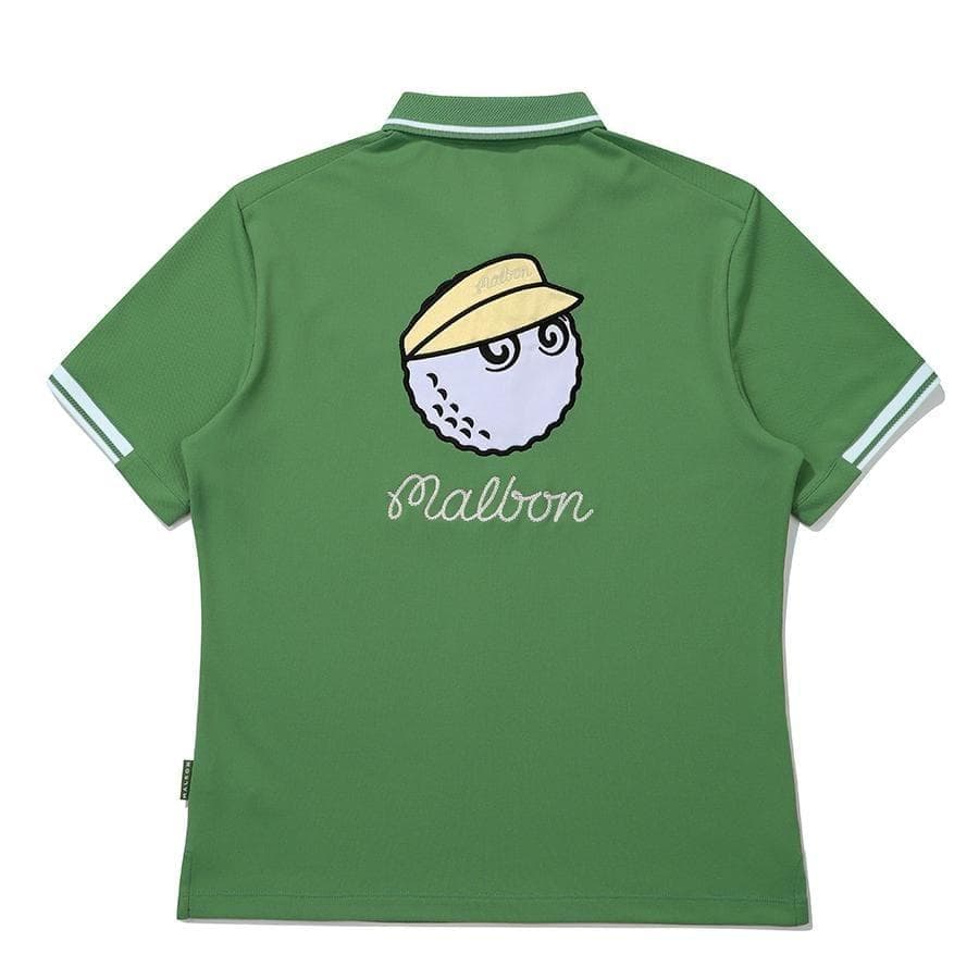 緑色S マルボンゴルフ ポロシャツ Malbon Golf レディース シャツ