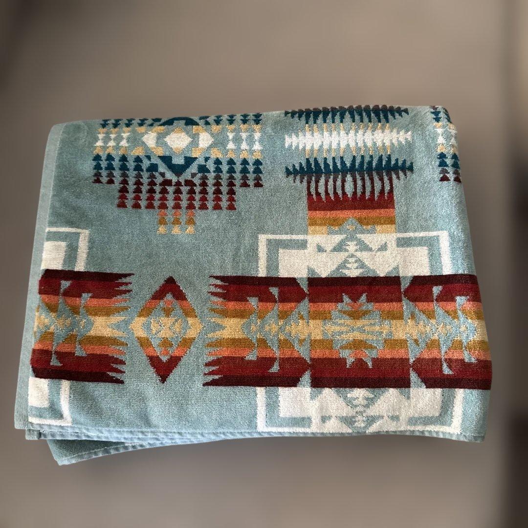 PENDLETON ペンドルトン大判タオルケット ビーチタオル　水色