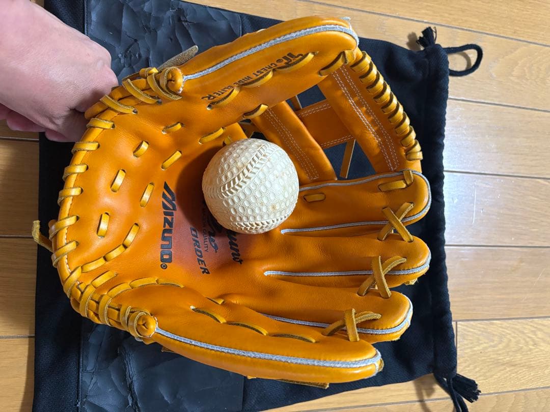 MizunoPro 軟式用オーダー宮本モデル オレンジ 収納袋付き