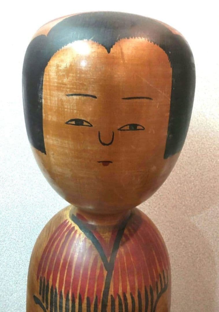 711Z196伝統こけし 秋田木地山 骨董品置物 彫刻