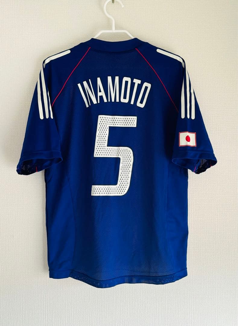 「正規品」タグ無しサイズL日本代表 2002日韓W杯ユニフォーム5番稲本潤一
