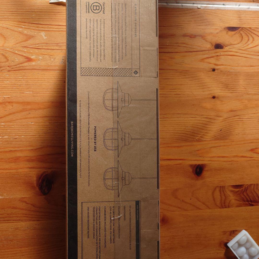 新品　黒色　BAREBONES エジソンストリングライト3連