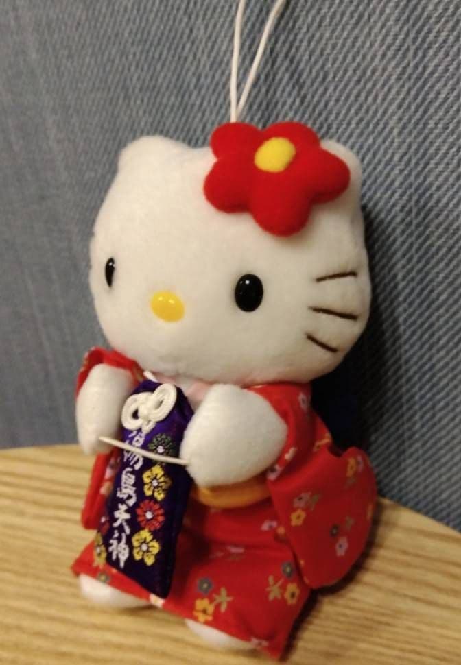激レア！レトロ☆ハローキティ☆神社限定☆和服 着物 お守り ぬいぐるみ