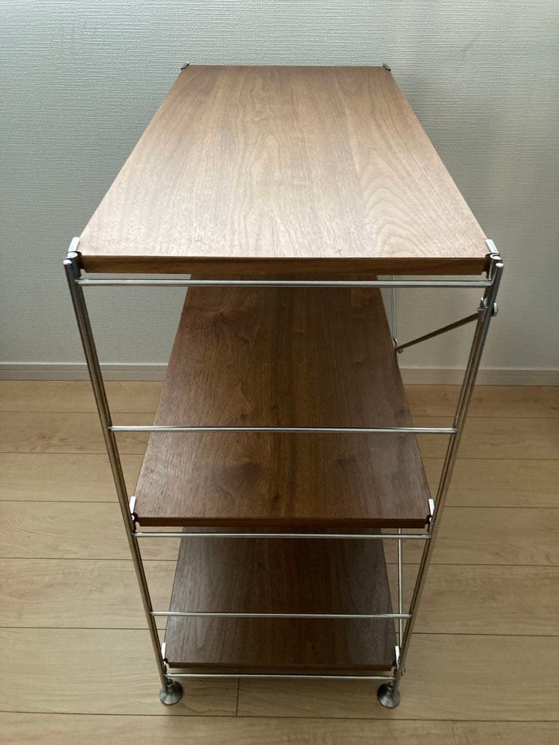 無印　MUJI ステンレスユニットシェルフ　ワイド小　ウォールナット