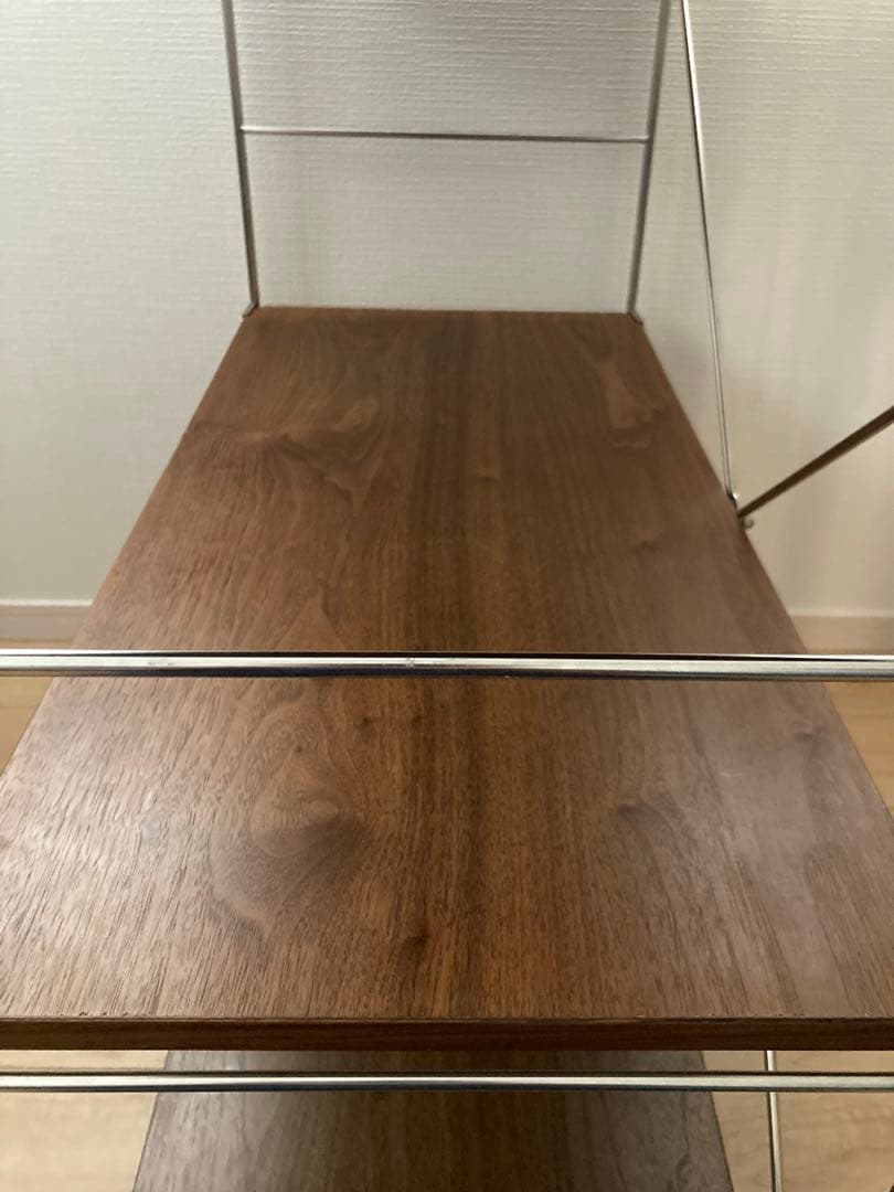 無印　MUJI ステンレスユニットシェルフ　ワイド小　ウォールナット