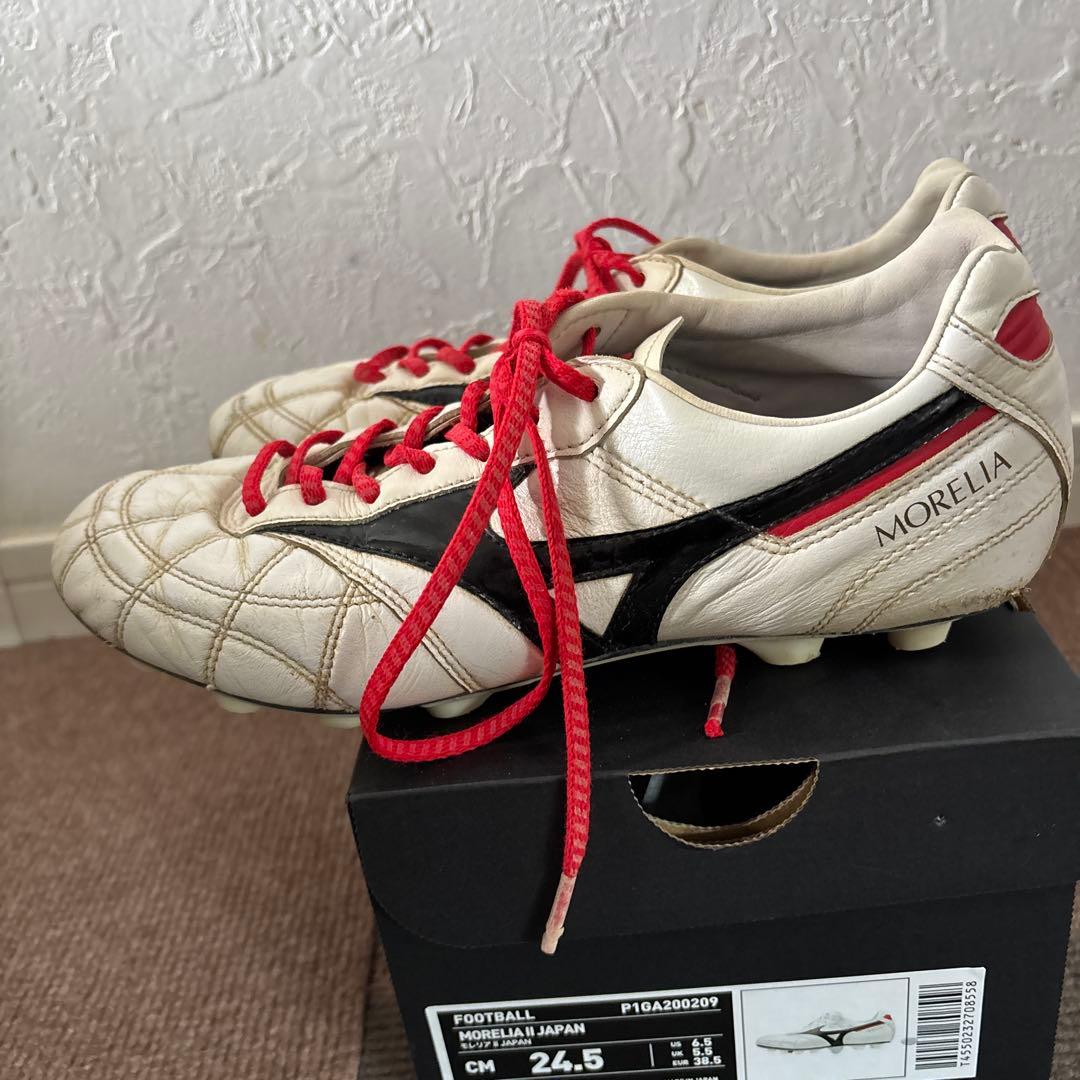 サッカースパイク　Jr.24.5 モレリア2ジャパン　白