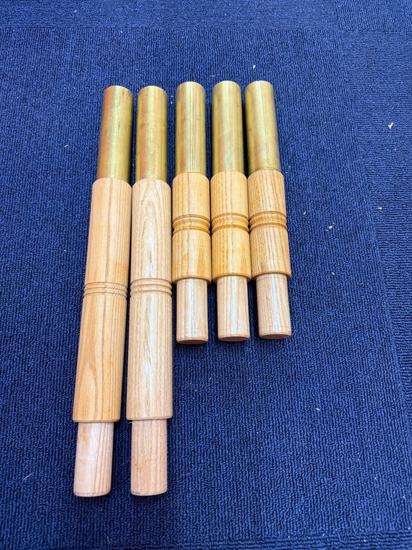 購入価格7万円　ウッド　タープポール　4本　木製　真鍮　ビンテージ　キャンプ