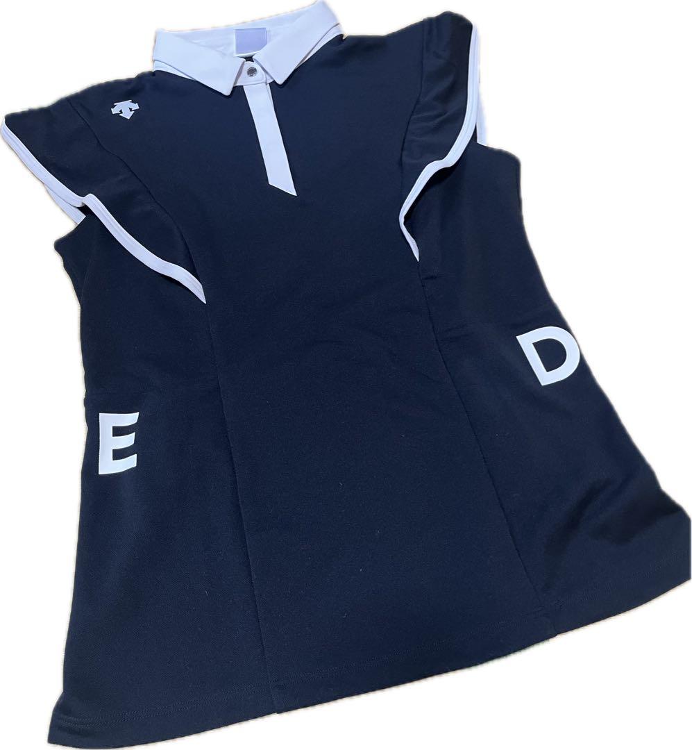 DESCENTE GOLF フリル付きポロシャツ M