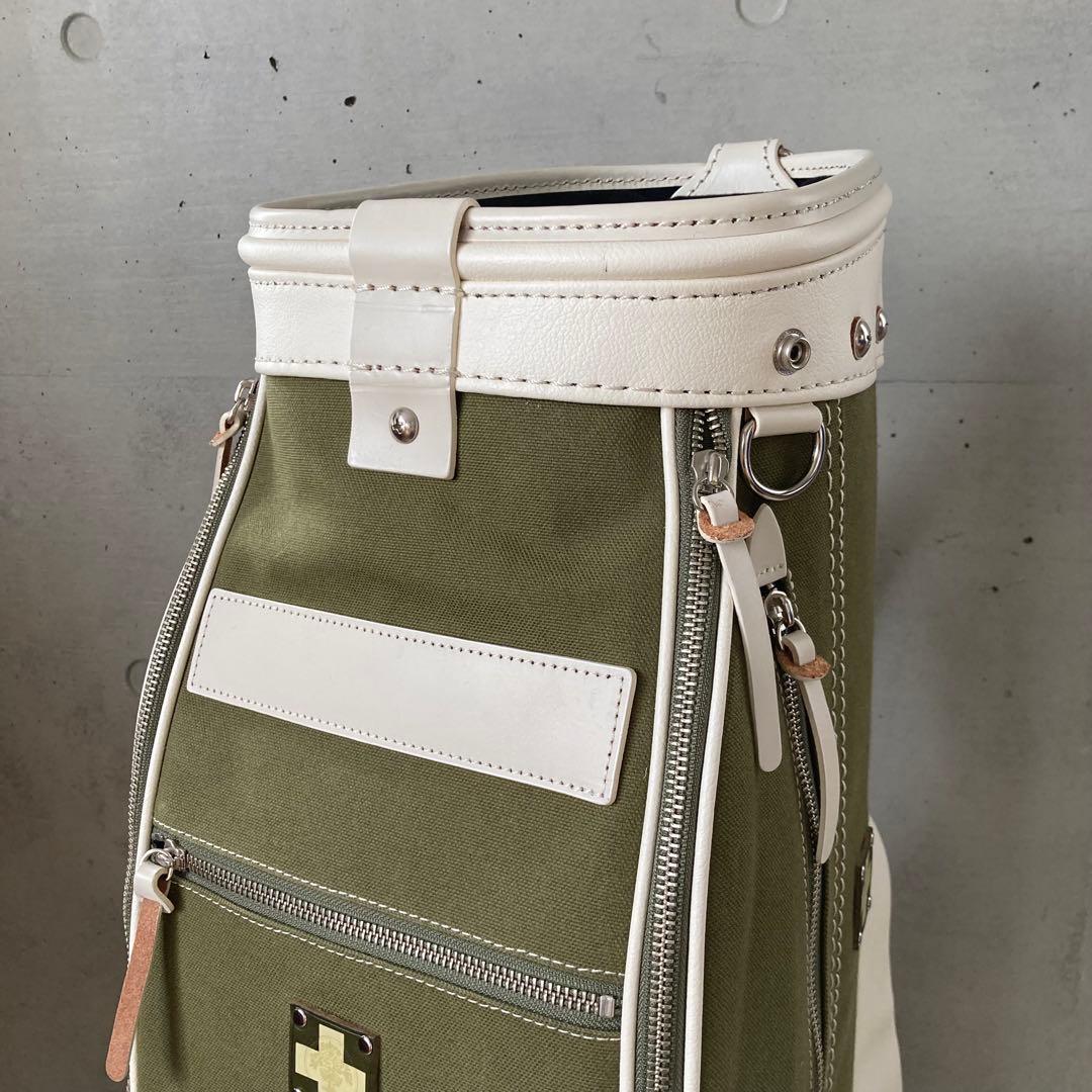 定価97900円⛳️極美品 木の庄帆布 クロスハンドルキャディバッグ グリーン