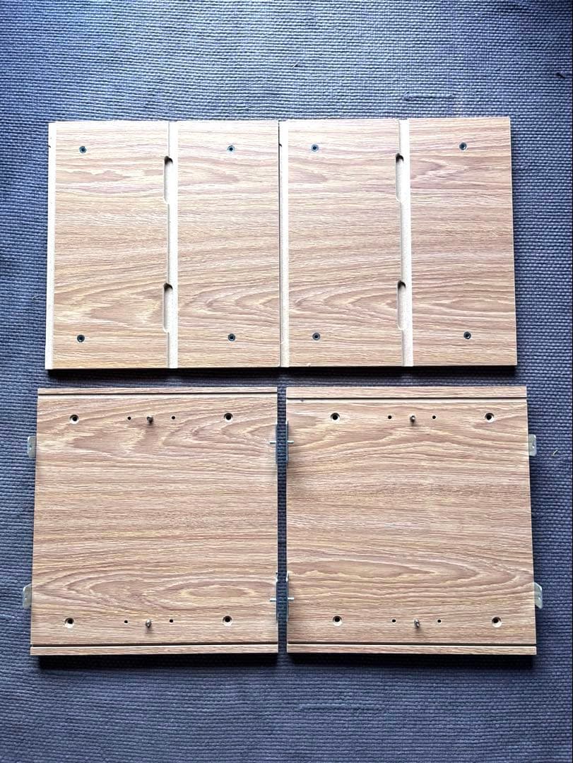 無印良品　ユニットシェルフ用ボックス棚　MUJI・ガラス引き戸・オーク材
