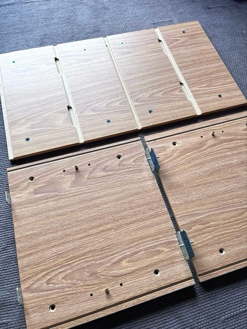 無印良品　ユニットシェルフ用ボックス棚　MUJI・ガラス引き戸・オーク材