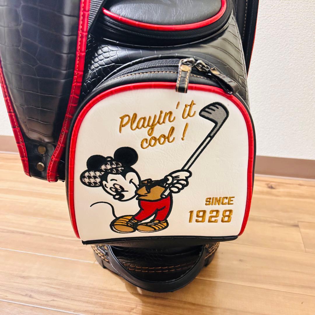 希少◆ミッキーマウス 最高級クロコ型押し キャディバッグ クラシック 9型