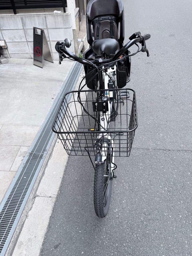大阪府　子供乗せ　ヤマハ　電動アシスト自転車 チャイルドシート付き ホワイト