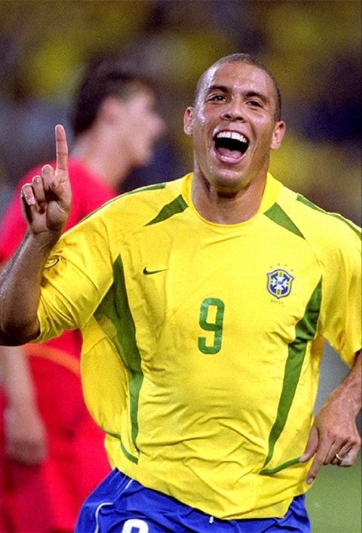 タグ付きブラジル代表 ロナウド ユニフォーム 02年ワールドカップ優勝モデル　M