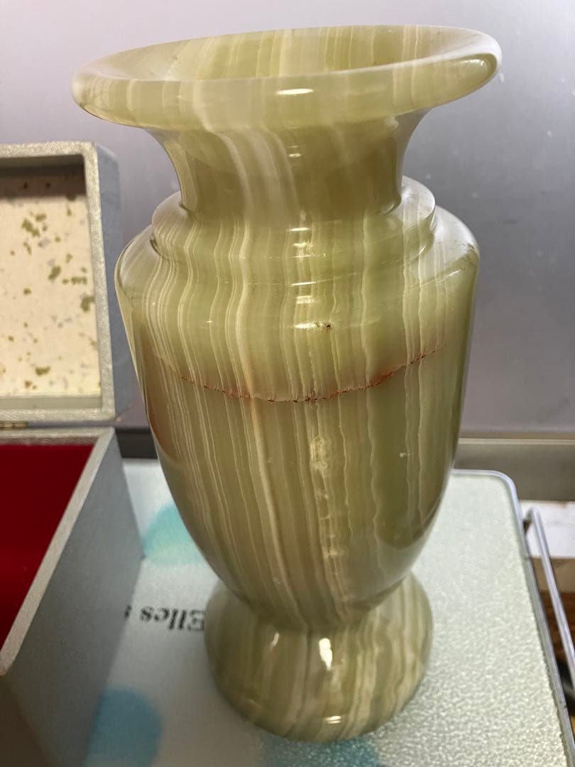 昭和レトロ　玉花器　瑪瑙　アンティーク　ヴィンテージオニックス　フラワーベース
