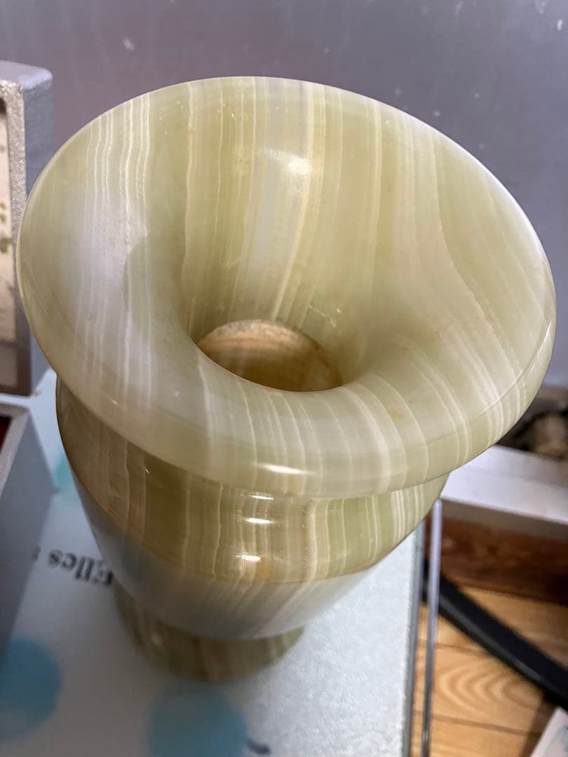 昭和レトロ　玉花器　瑪瑙　アンティーク　ヴィンテージオニックス　フラワーベース