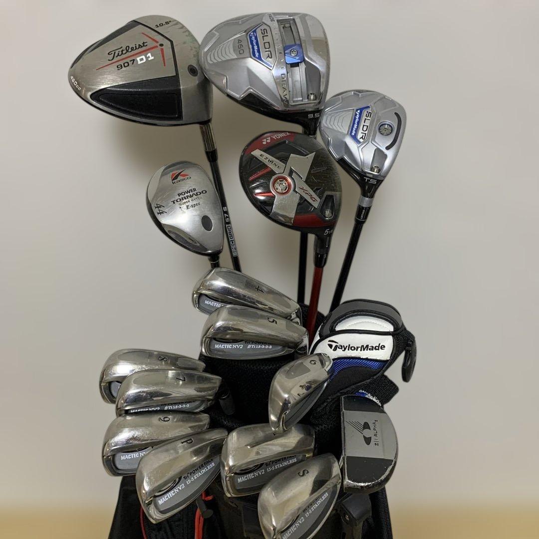 ゴルフクラブセット 右利き テーラーメイド 他15本セット キャディバッグ付