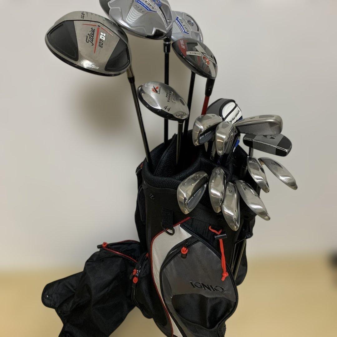 ゴルフクラブセット 右利き テーラーメイド 他15本セット キャディバッグ付