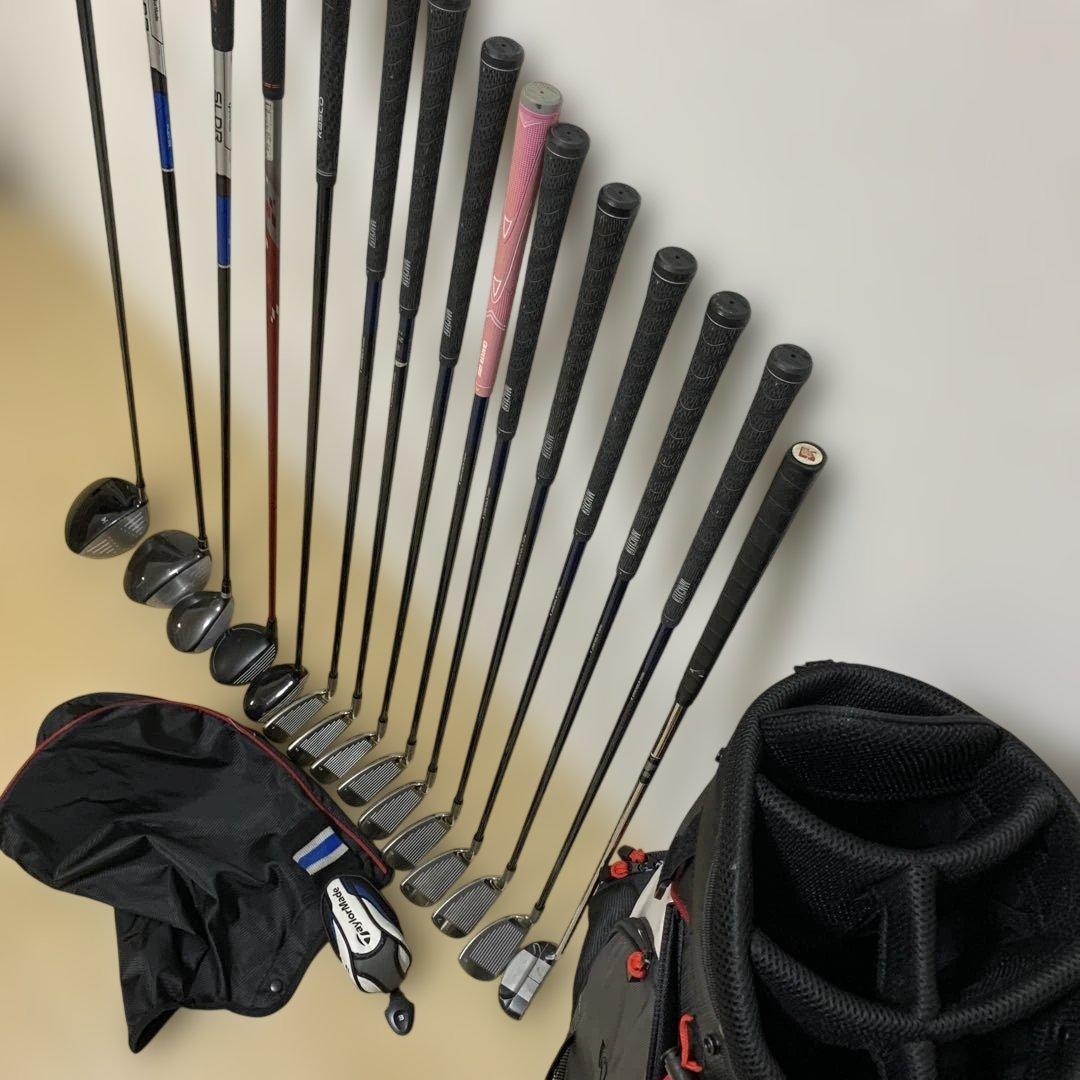 ゴルフクラブセット 右利き テーラーメイド 他15本セット キャディバッグ付