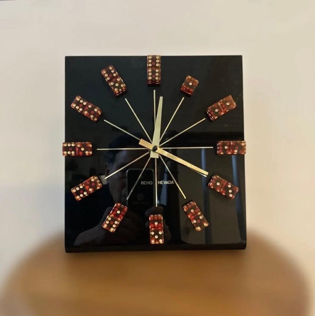 インテリア時計 Rare!90s Reno Casino Dice Tabletop Clock
