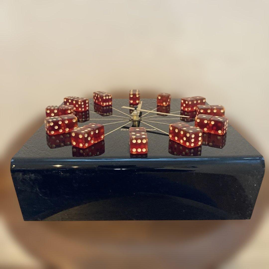 インテリア時計 Rare!90s Reno Casino Dice Tabletop Clock