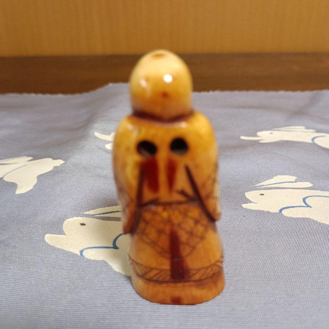 根付　マンモス牙風 人物彫刻