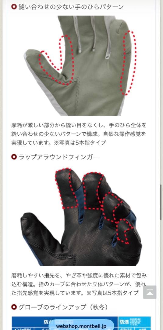パウダーグローブ Men's mont-bell スキー スノボ 雪山登山