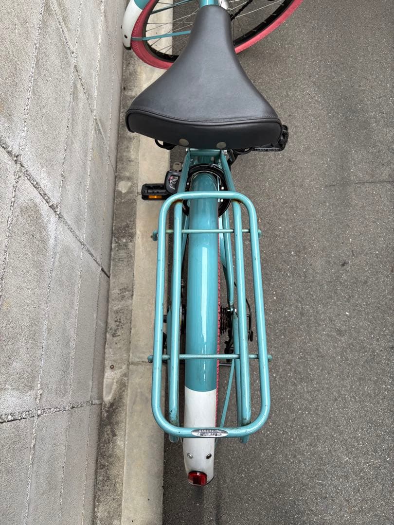 <両タイヤ新品>シティサイクル　Blue×pink